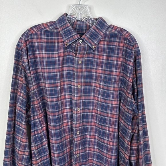Southern Tide Blue and Red Classic Fit Casual Button Down Shirt Men's Size XL - Picture 2 of 5